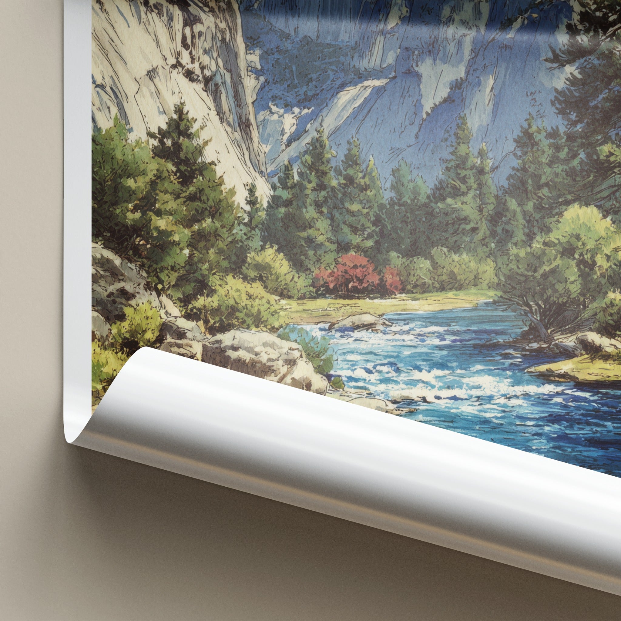 Yosemite Poster - California Wall Art - Half Dome River Wall Art