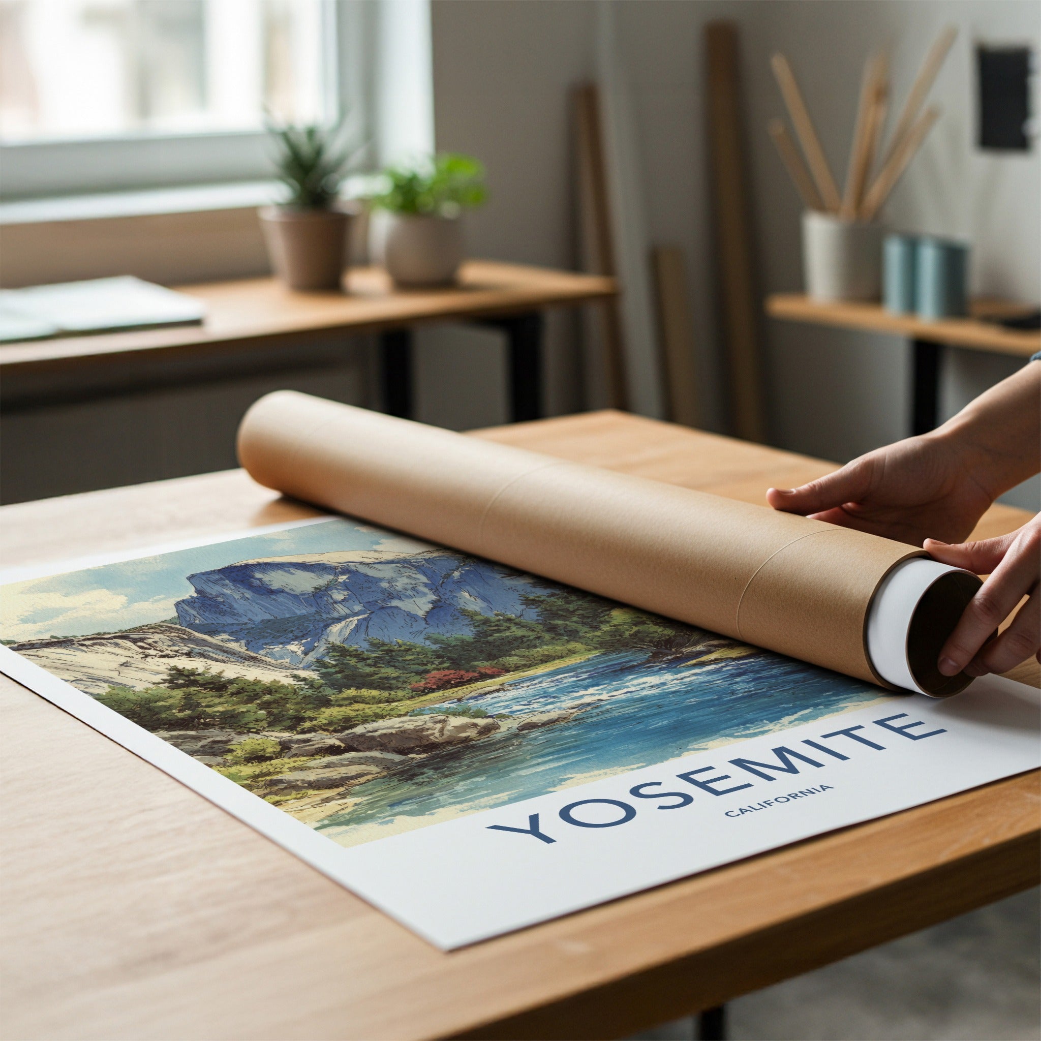 Yosemite Poster - California Wall Art - Half Dome River Wall Art