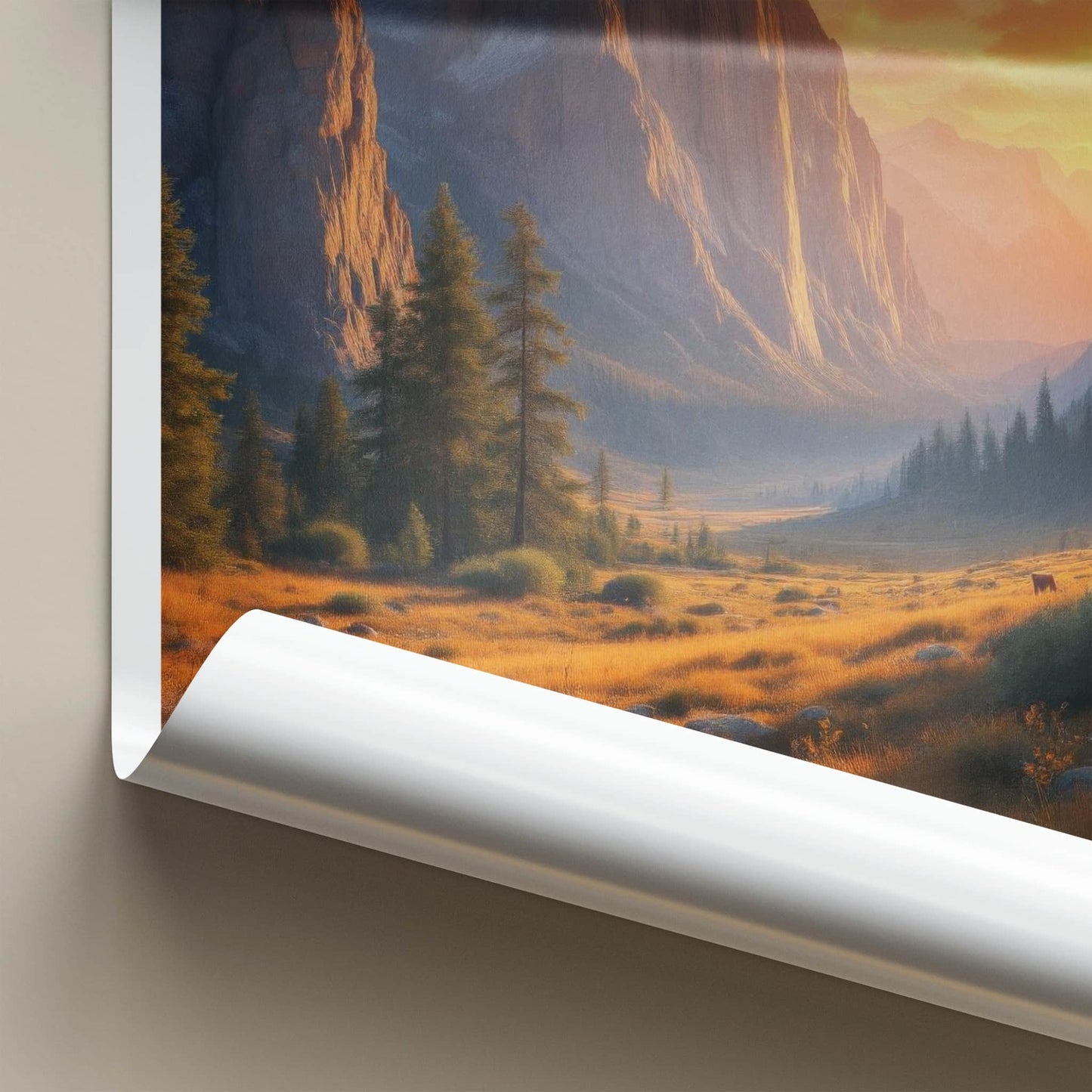 Yosemite Poster - California Wall Art - Valley Sunset Meadow Home Decor