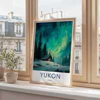 Yukon Poster - Canada Framed Print - Cozy Cabin Aurora Framed Decor