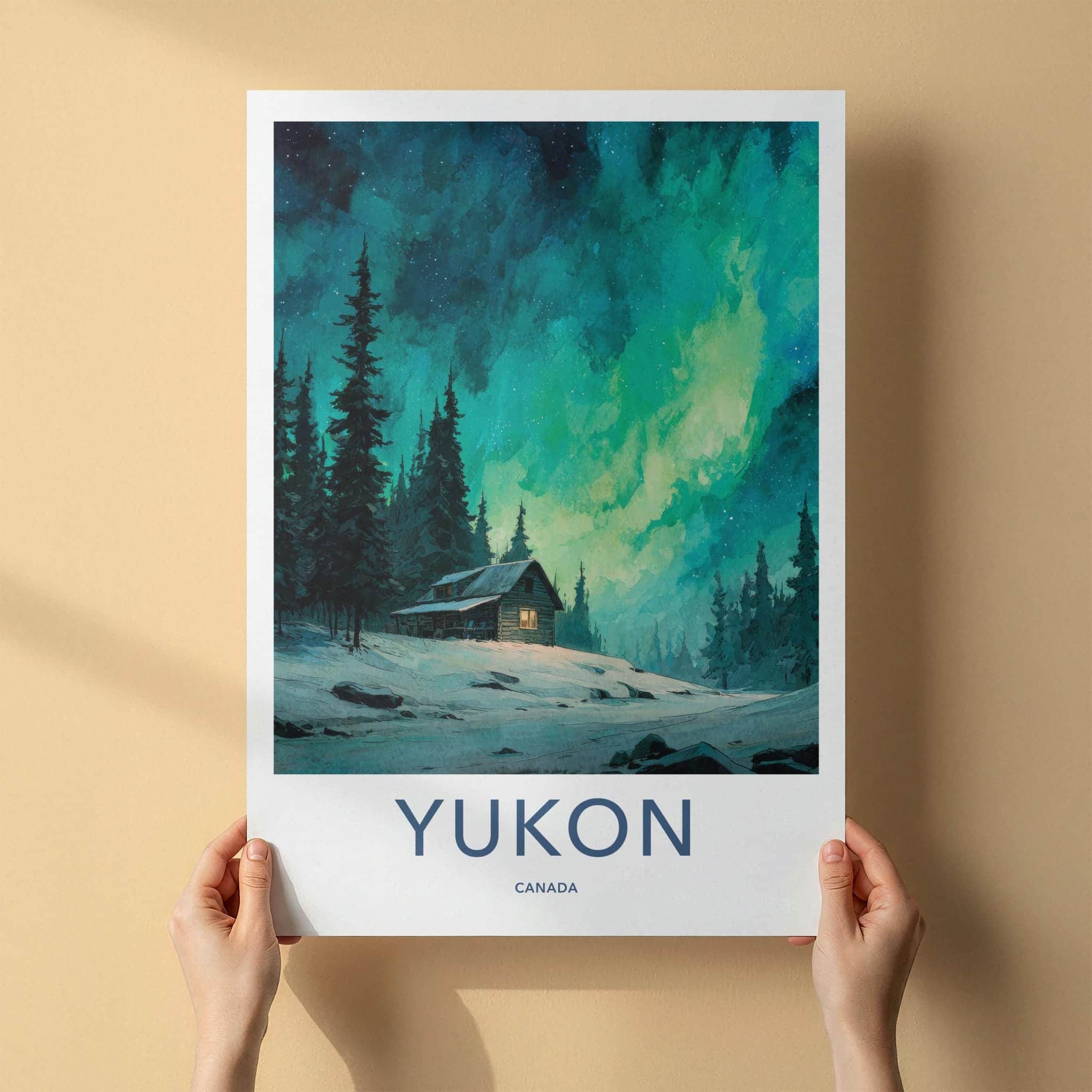 Yukon Poster - Canada Framed Print - Cozy Cabin Aurora Framed Decor