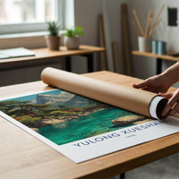Yulong Xueshan Poster - China Travel Art - Turquoise River Mountain Home Decor