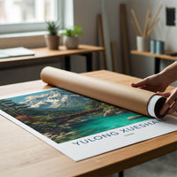 Yulong Xueshan Poster - China Travel Art - Turquoise River Mountains Home Decor