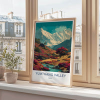 Yumthang Valley Poster - India Travel Art - Sikkim Vibrant Mountain Landscape Home Decor