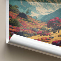 Yumthang Valley Poster - India Travel Art - Sikkim Vibrant Mountain Landscape Home Decor