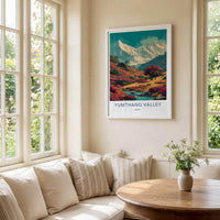 Yumthang Valley Poster - India Travel Art - Sikkim Vibrant Mountain Landscape Home Decor