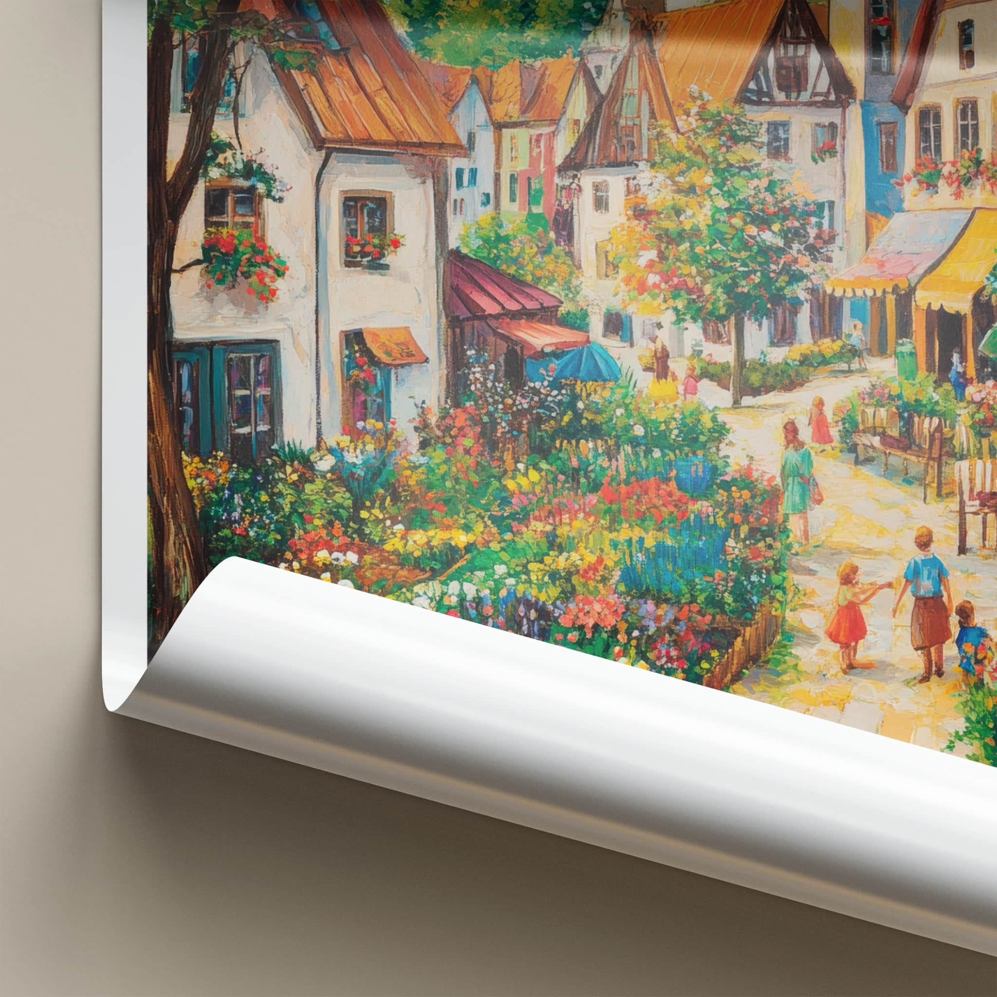 Zabin Poster - Poland Travel Art - Vibrant Village Flowers Home Decor