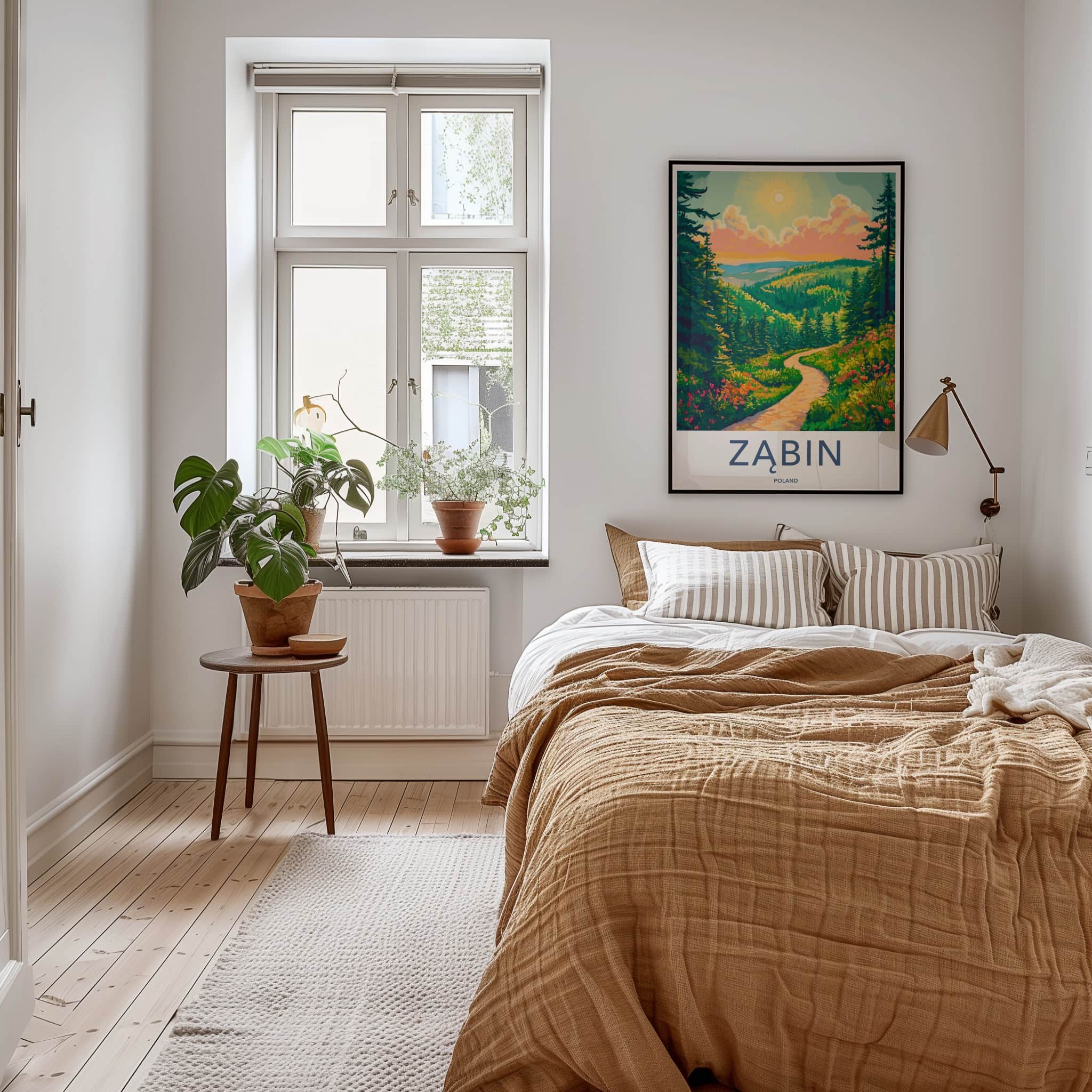 ZABIN Poster - Poland Travel Art - Winding Forest Trail Home Decor