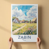 Zabin Poster - Poland Travel Art - Winding Path Flowers Home Decor