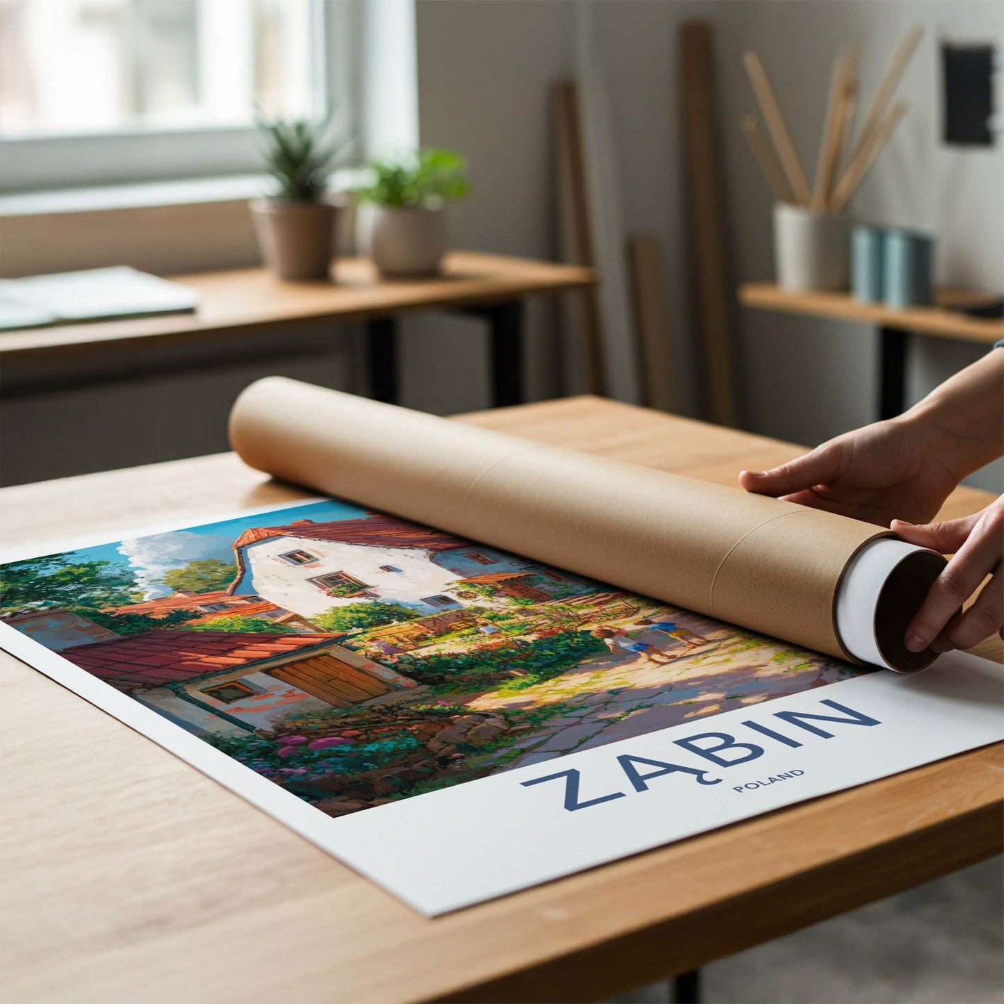 Zabin Poster - Poland Wall Art - Charming Village Pathway Gallery Art