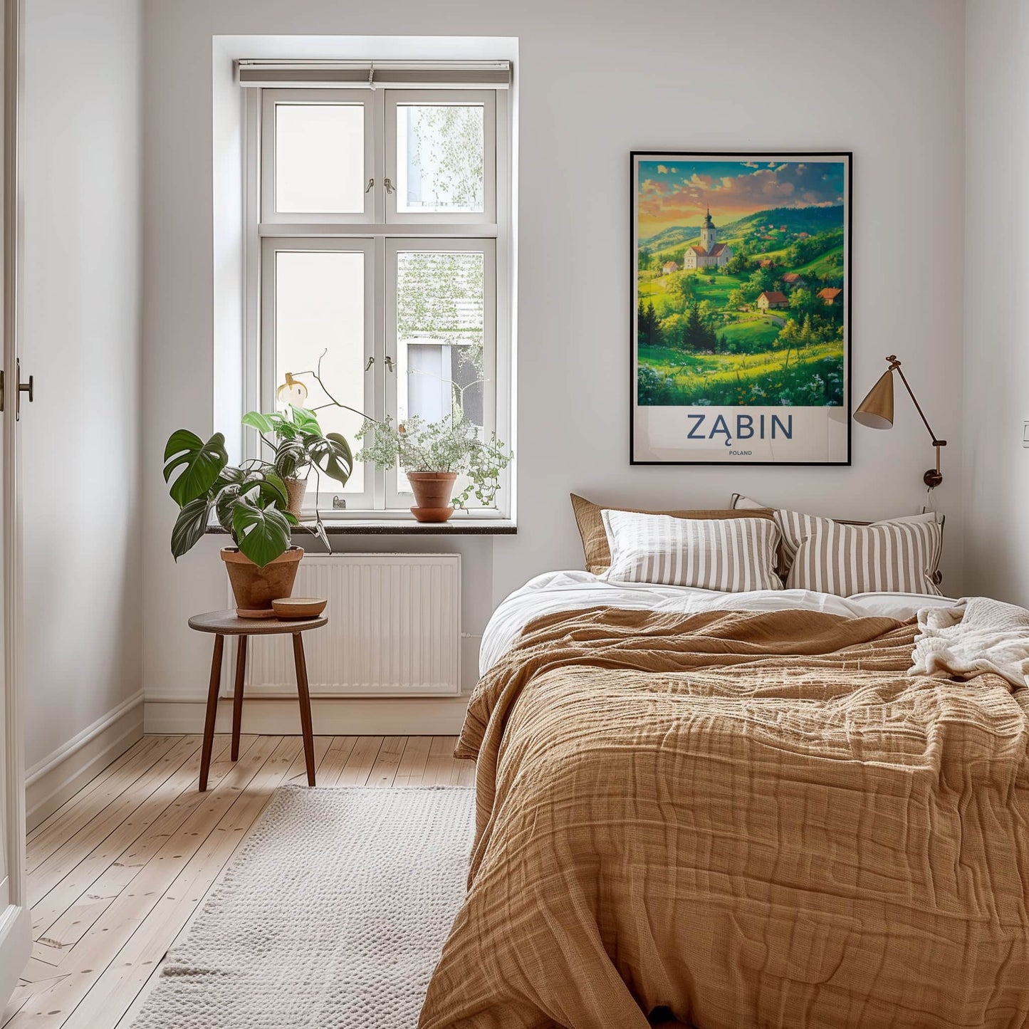 Zabin Poster - Poland Wall Art - Lush Countryside Church Home Decor