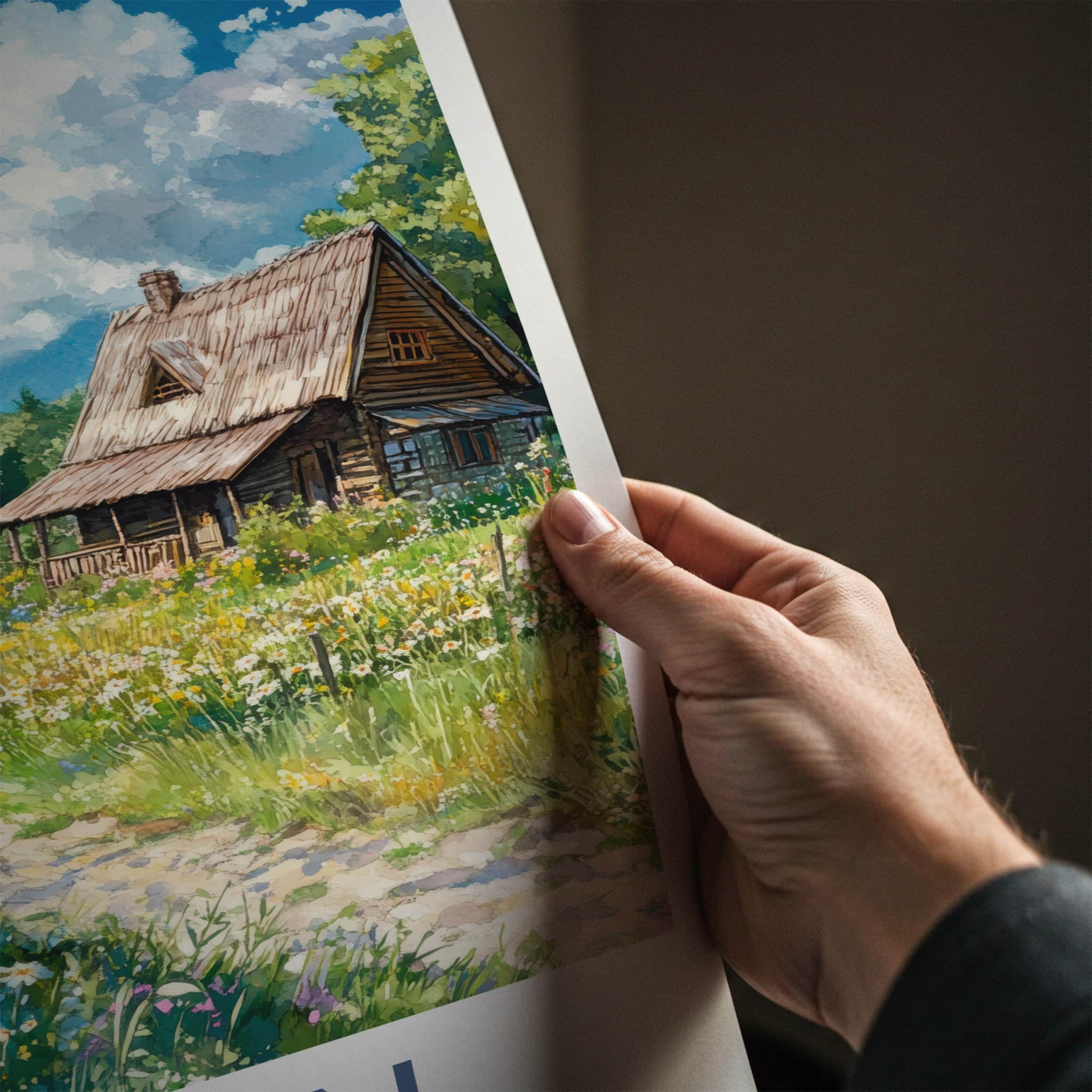 Zabin Poster - Poland Wall Art - Rural Village Wildflowers Home Decor