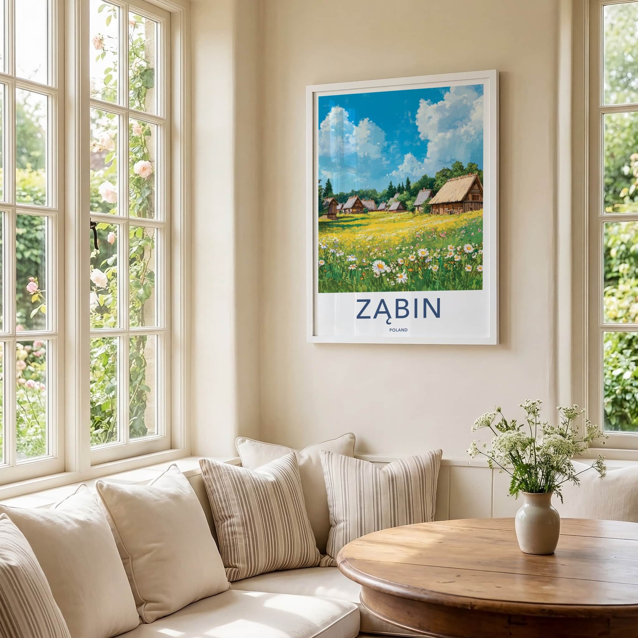 Zabin Poster - Poland Wall Art - Rustic Village Meadow Home Decor