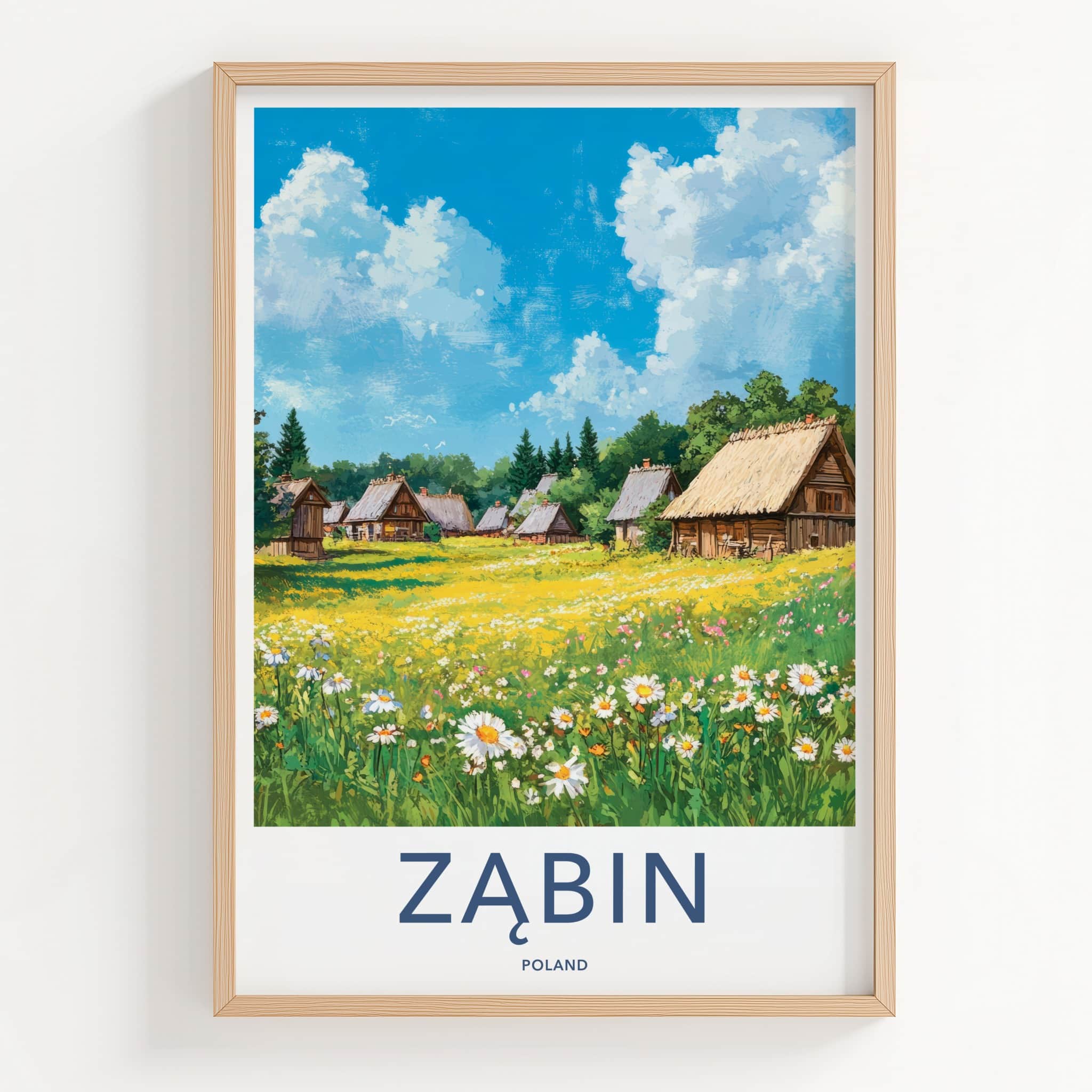 Zabin Poster - Poland Wall Art - Rustic Village Meadow Home Decor