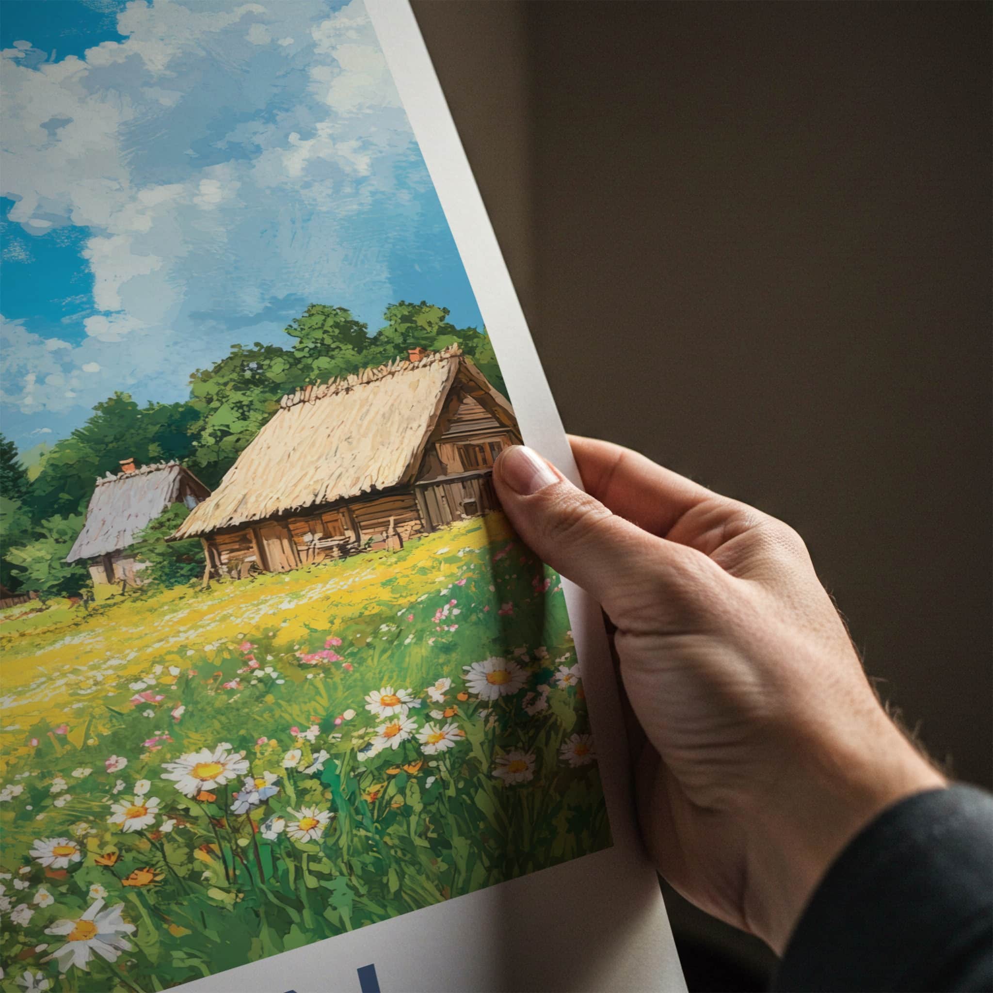 Zabin Poster - Poland Wall Art - Rustic Village Meadow Home Decor