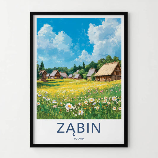 Zabin Poster - Poland Wall Art - Rustic Village Meadow Home Decor