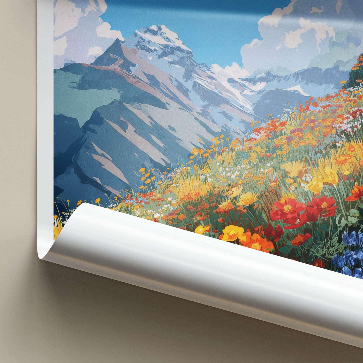 Zabul Poster - Afghanistan Travel Art - Mountain Flower Meadow Home Decor
