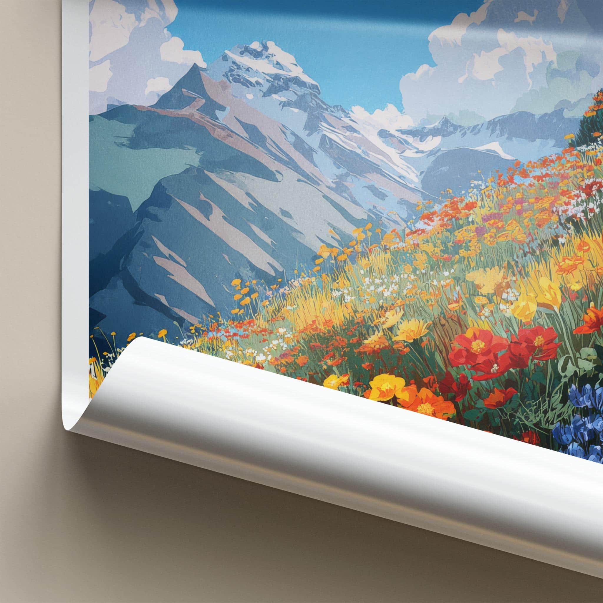 Zabul Poster - Afghanistan Travel Art - Mountain Flower Meadow Home Decor