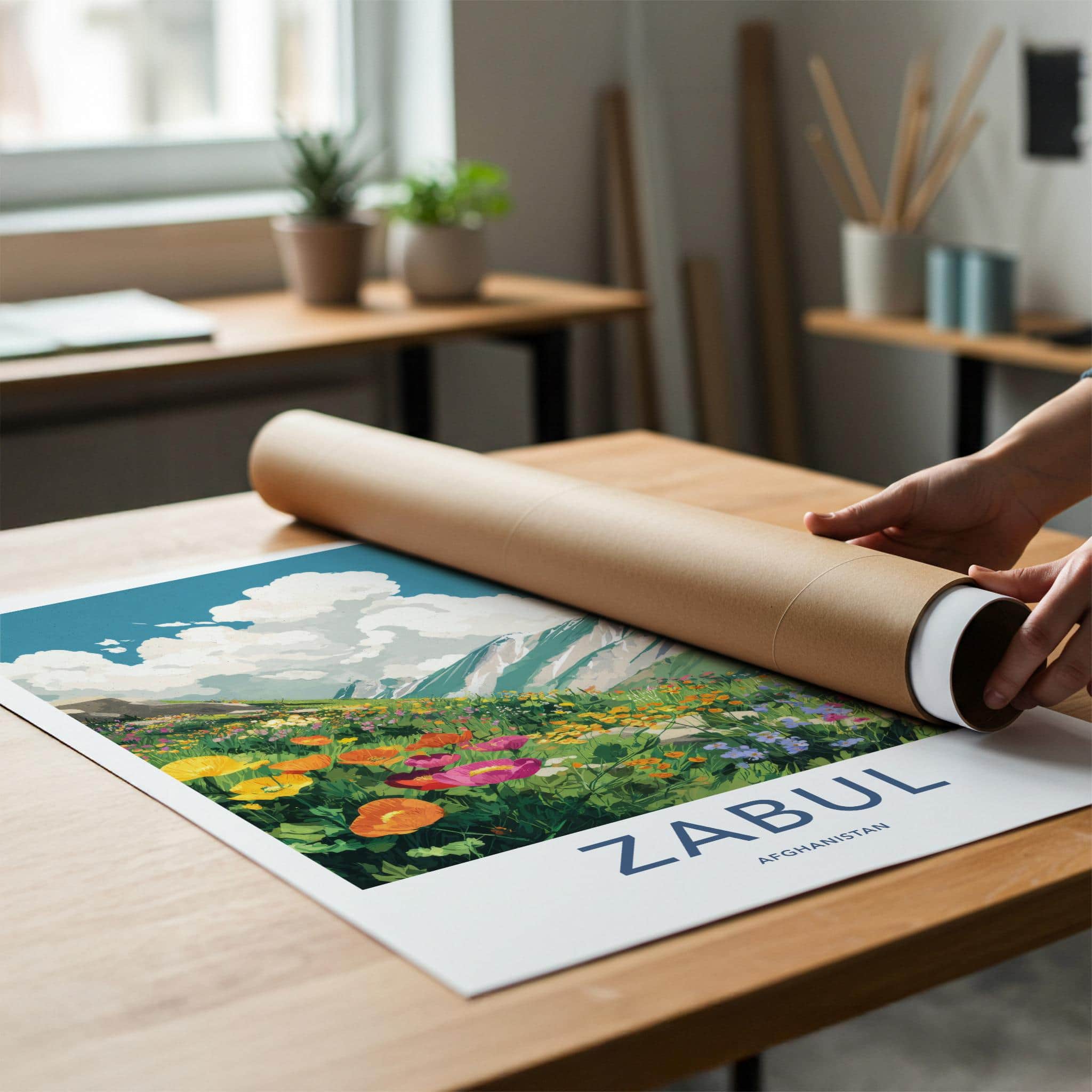 Zabul Poster - Afghanistan Travel Art - Vibrant Mountain Landscape Home Decor