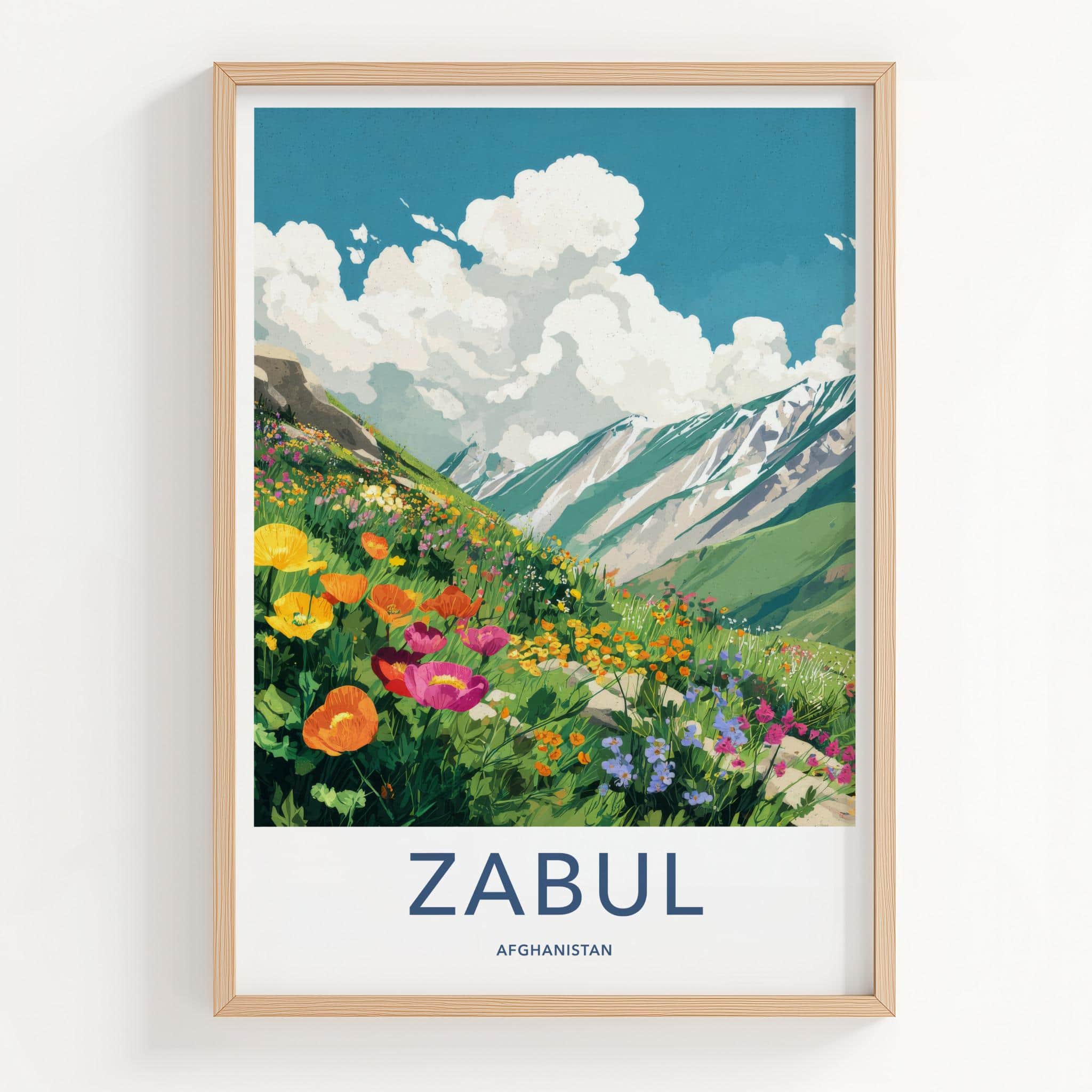 Zabul Poster - Afghanistan Travel Art - Vibrant Mountain Landscape Home Decor