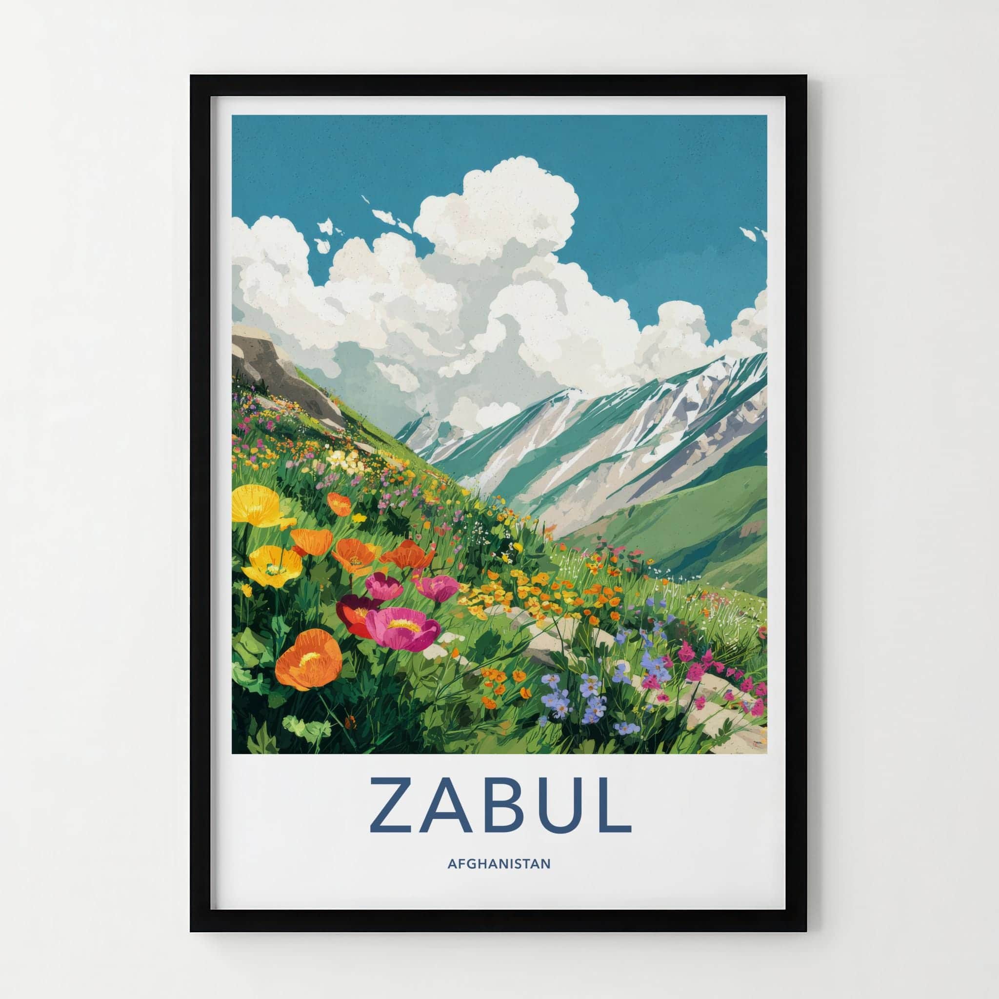 Zabul Poster - Afghanistan Travel Art - Vibrant Mountain Landscape Home Decor