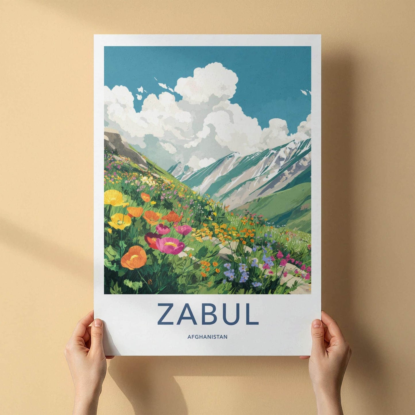 Zabul Poster - Afghanistan Travel Art - Vibrant Mountain Landscape Home Decor