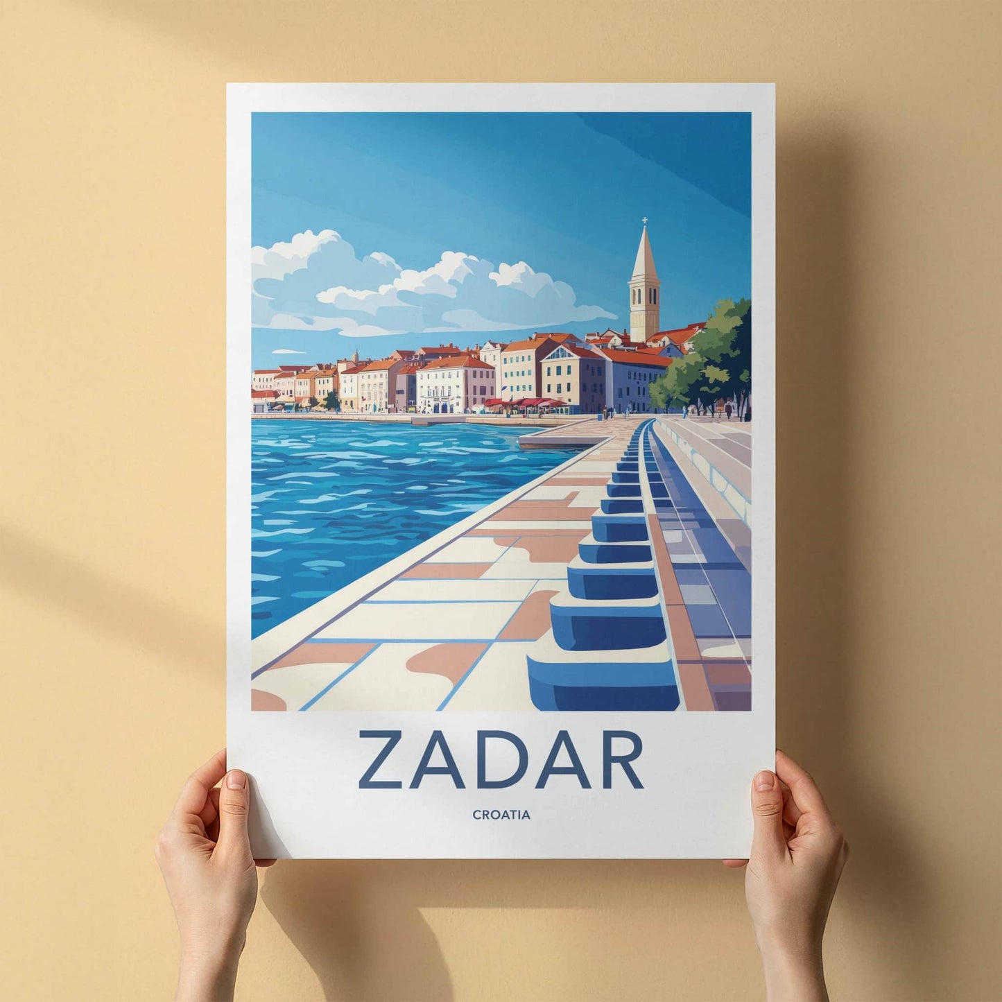 Zadar Poster - Croatia Travel Art - Historic Adriatic Town Home Decor