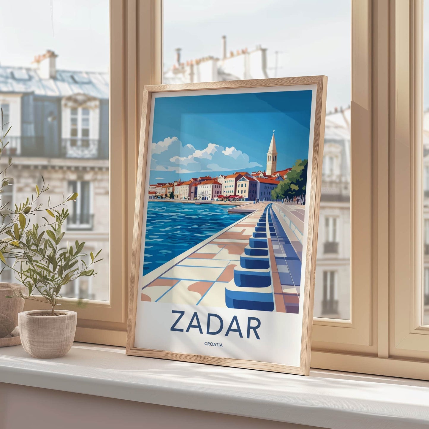 Zadar Poster - Croatia Travel Art - Historic Adriatic Town Home Decor