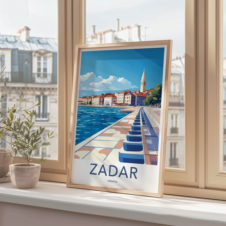 Zadar Poster - Croatia Travel Art - Historic Adriatic Town Home Decor