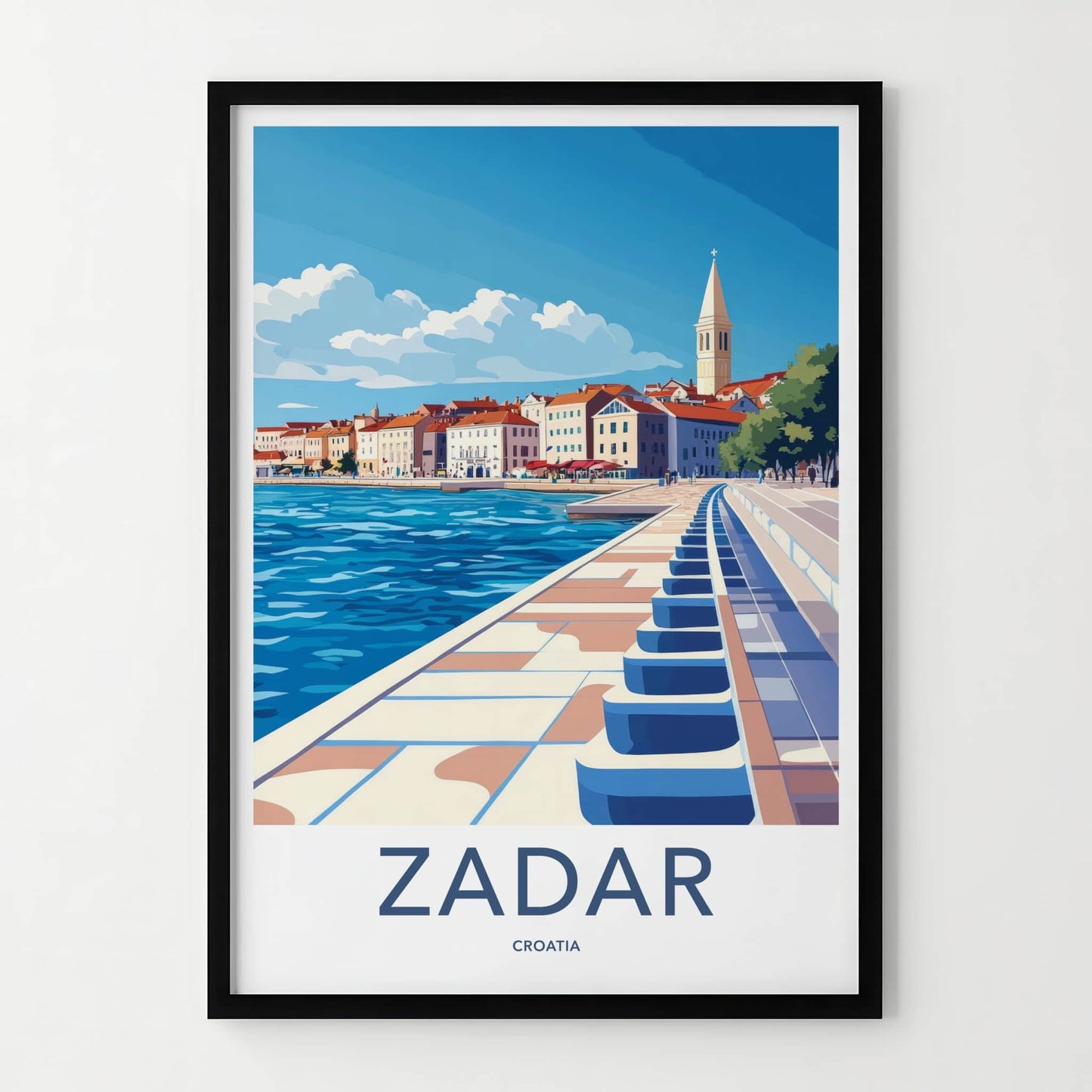 Zadar Poster - Croatia Travel Art - Historic Adriatic Town Home Decor