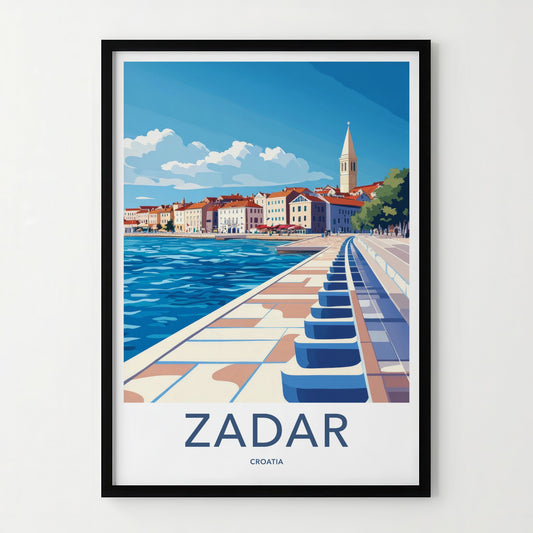 Zadar Poster - Croatia Travel Art - Historic Adriatic Town Home Decor