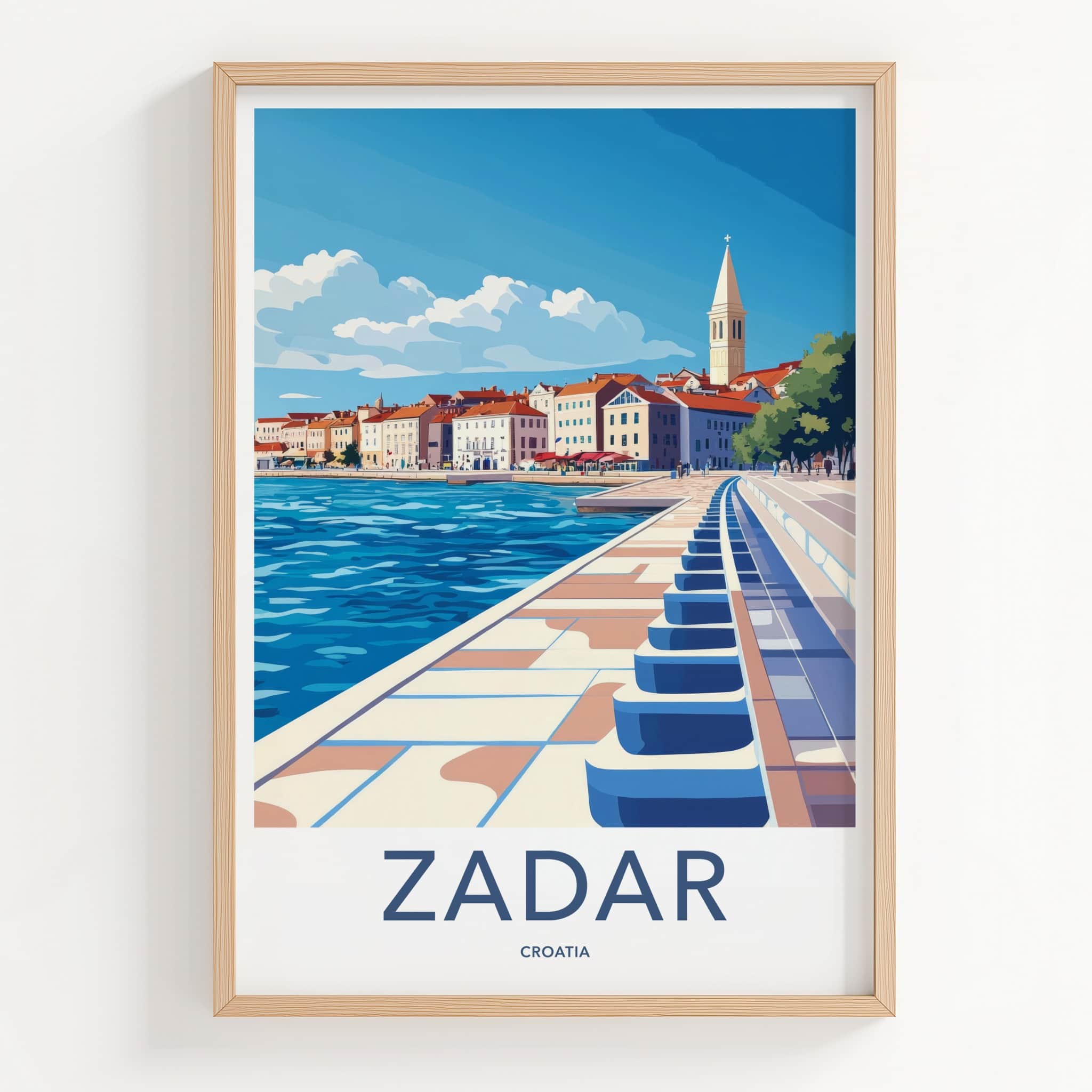 Zadar Poster - Croatia Travel Art - Historic Adriatic Town Home Decor