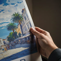 Zadar Poster - Croatia Travel Art - Sunny Street Scene Framed Decor