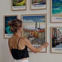 Zagreb Poster - Croatia Travel Art - Crowded Autumn Square Home Decor