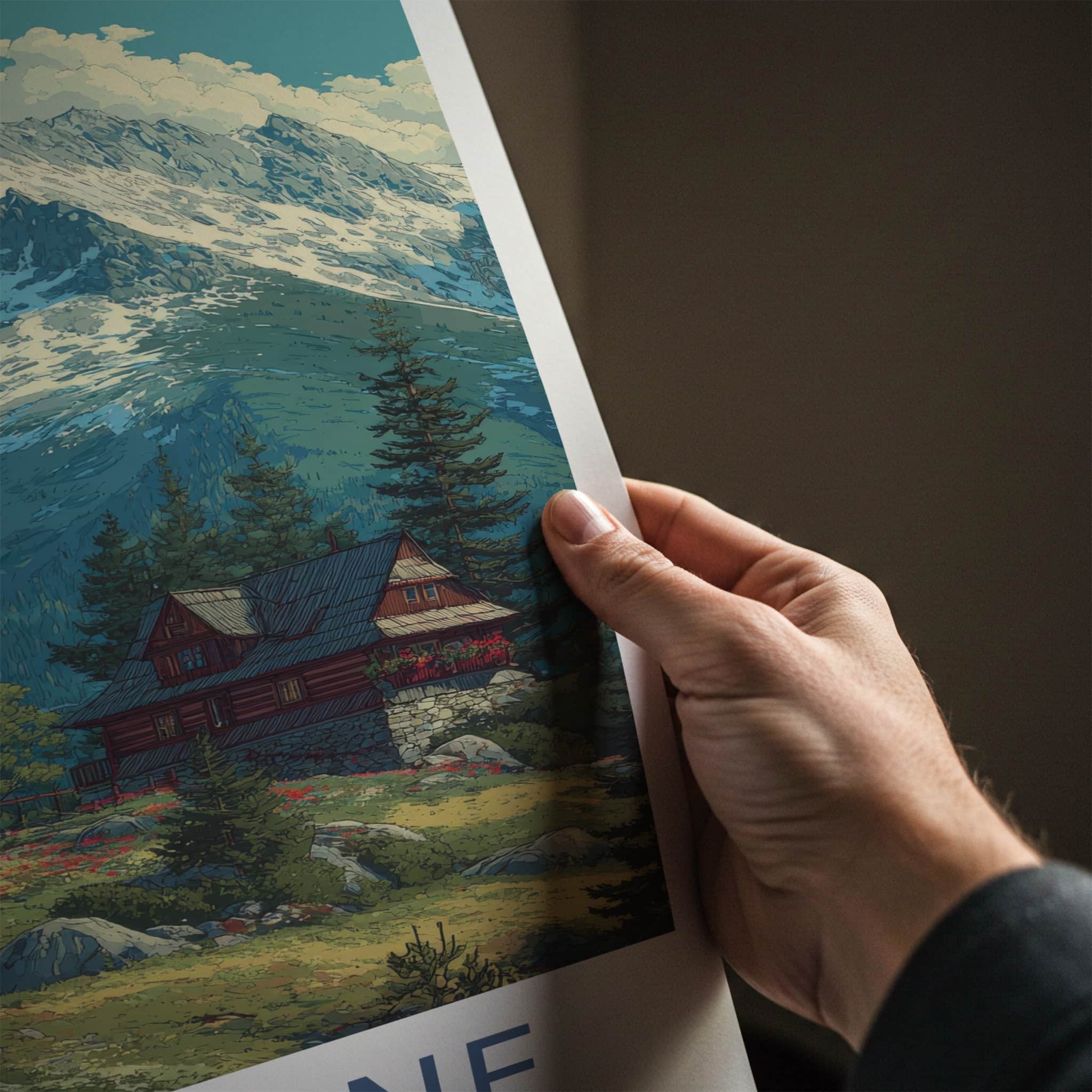 Zakopane Poster - Poland Framed Print - Snowy Peaks Cabins Framed Decor