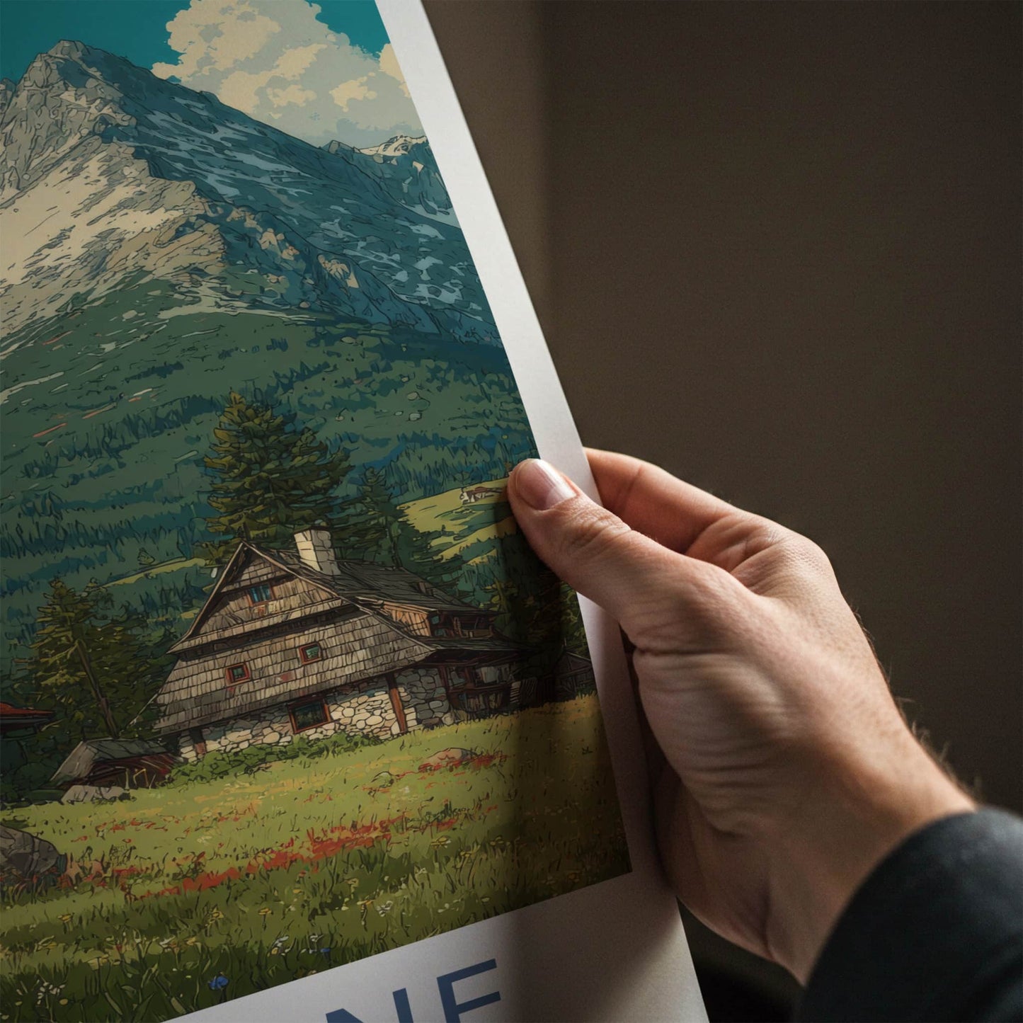 Zakopane Poster - Poland Travel Art - Alpine Houses Meadow Home Decor