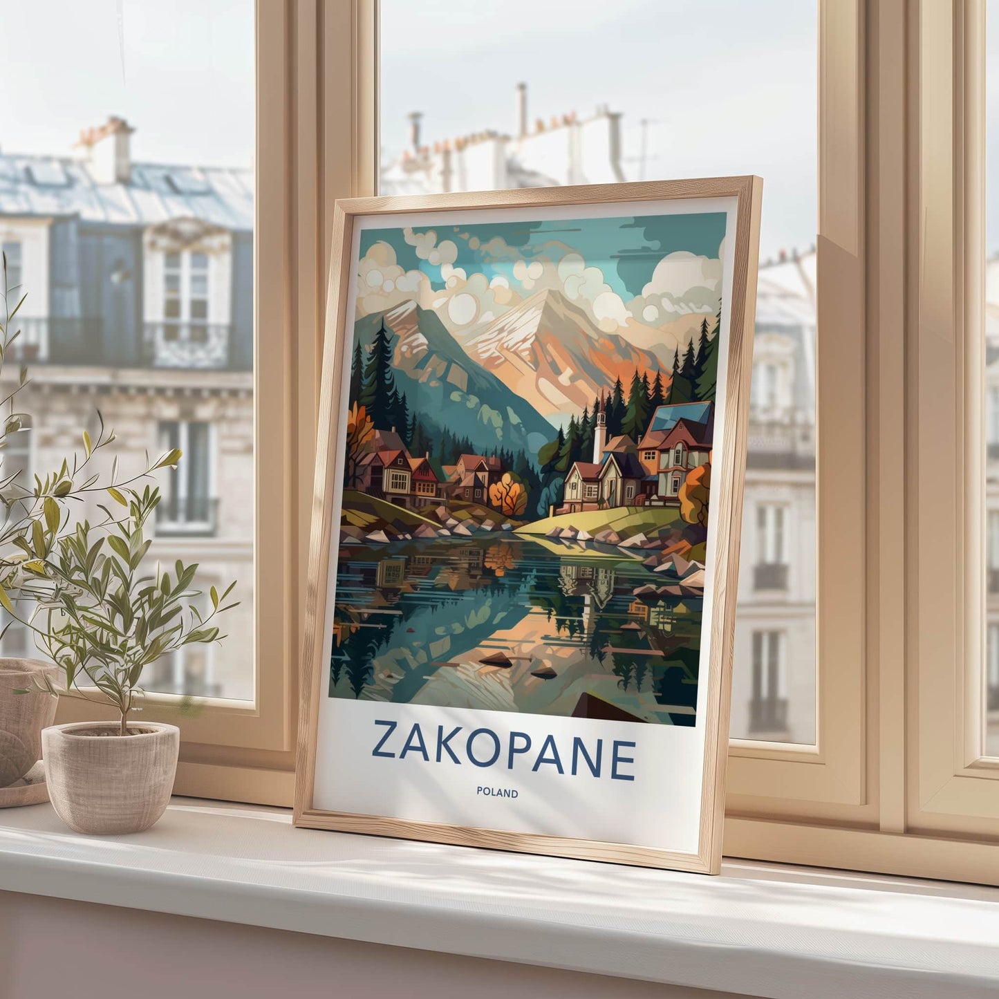 Zakopane Poster - Poland Travel Art - Alpine Village Scene Home Decor