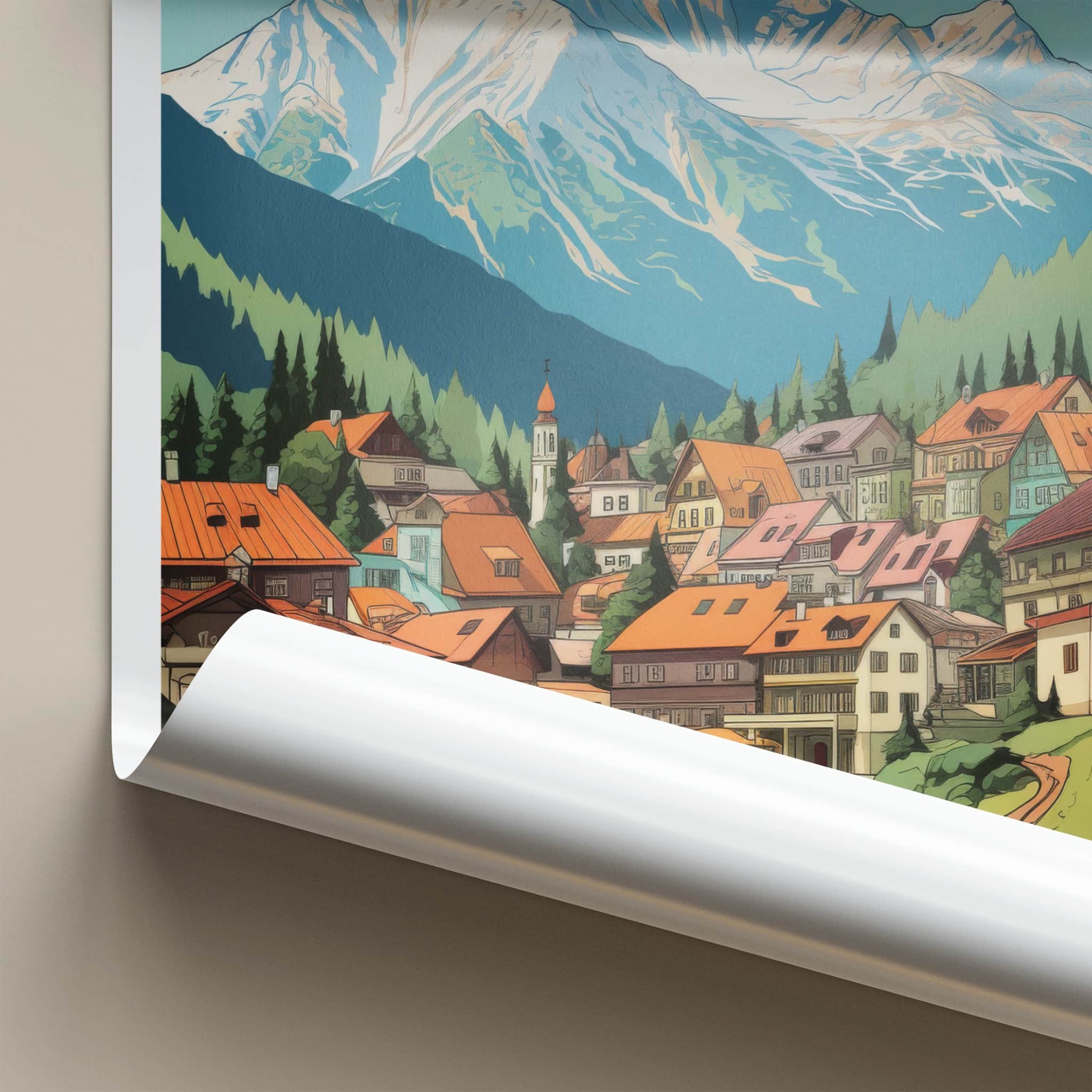 Zakopane Poster - Poland Travel Art - Alpine Village Scene Home Decor