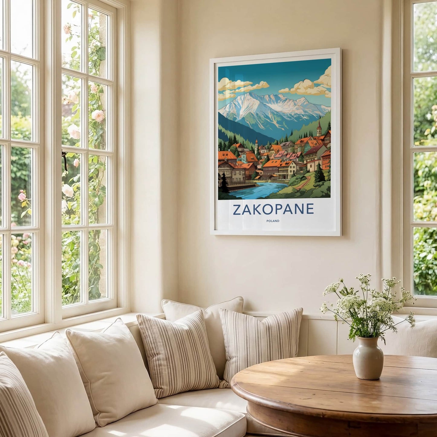 Zakopane Poster - Poland Travel Art - Alpine Village Scene Home Decor