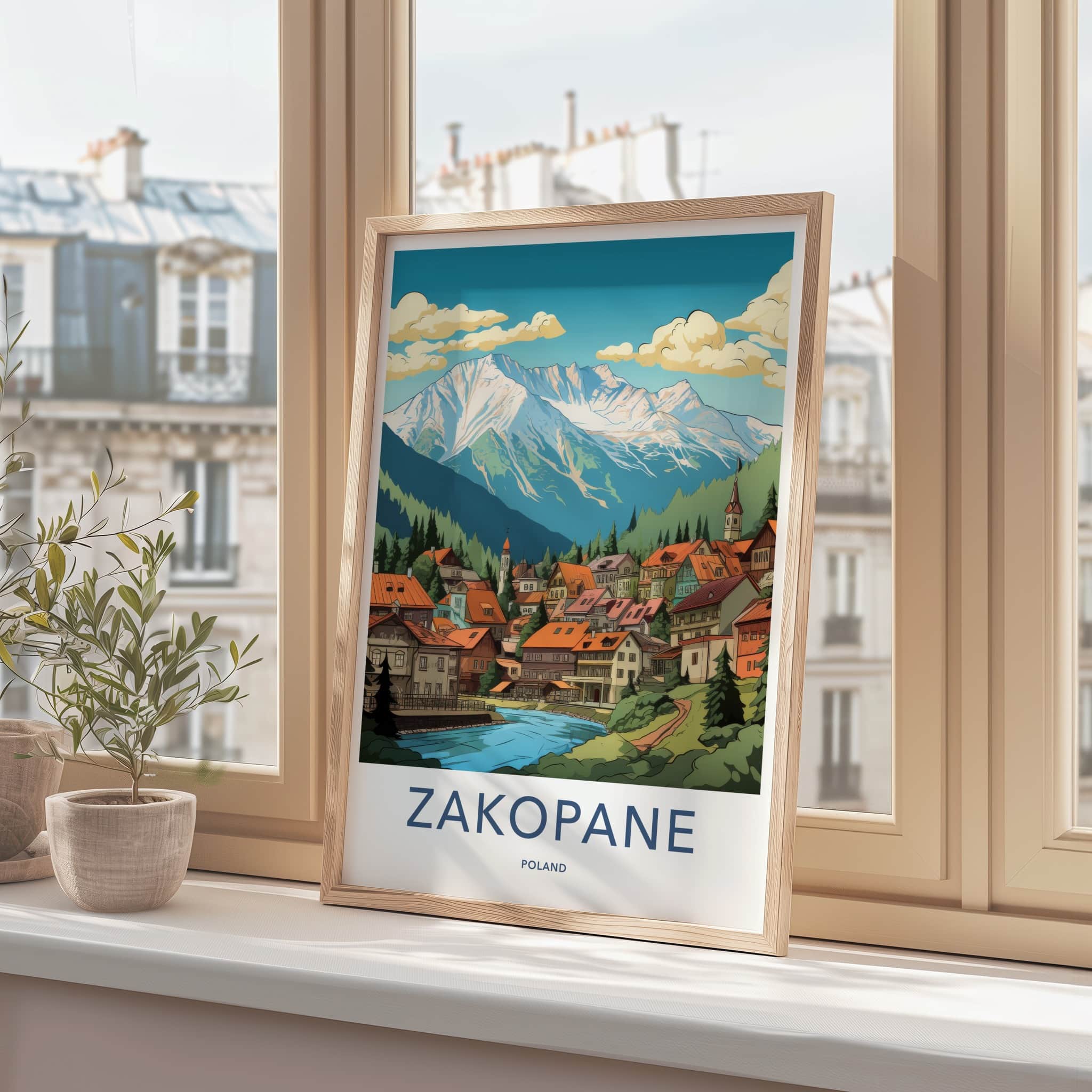 Zakopane Poster - Poland Travel Art - Alpine Village Scene Home Decor