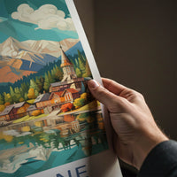 Zakopane Poster - Poland Travel Art - Mountain Lake Village Home Decor