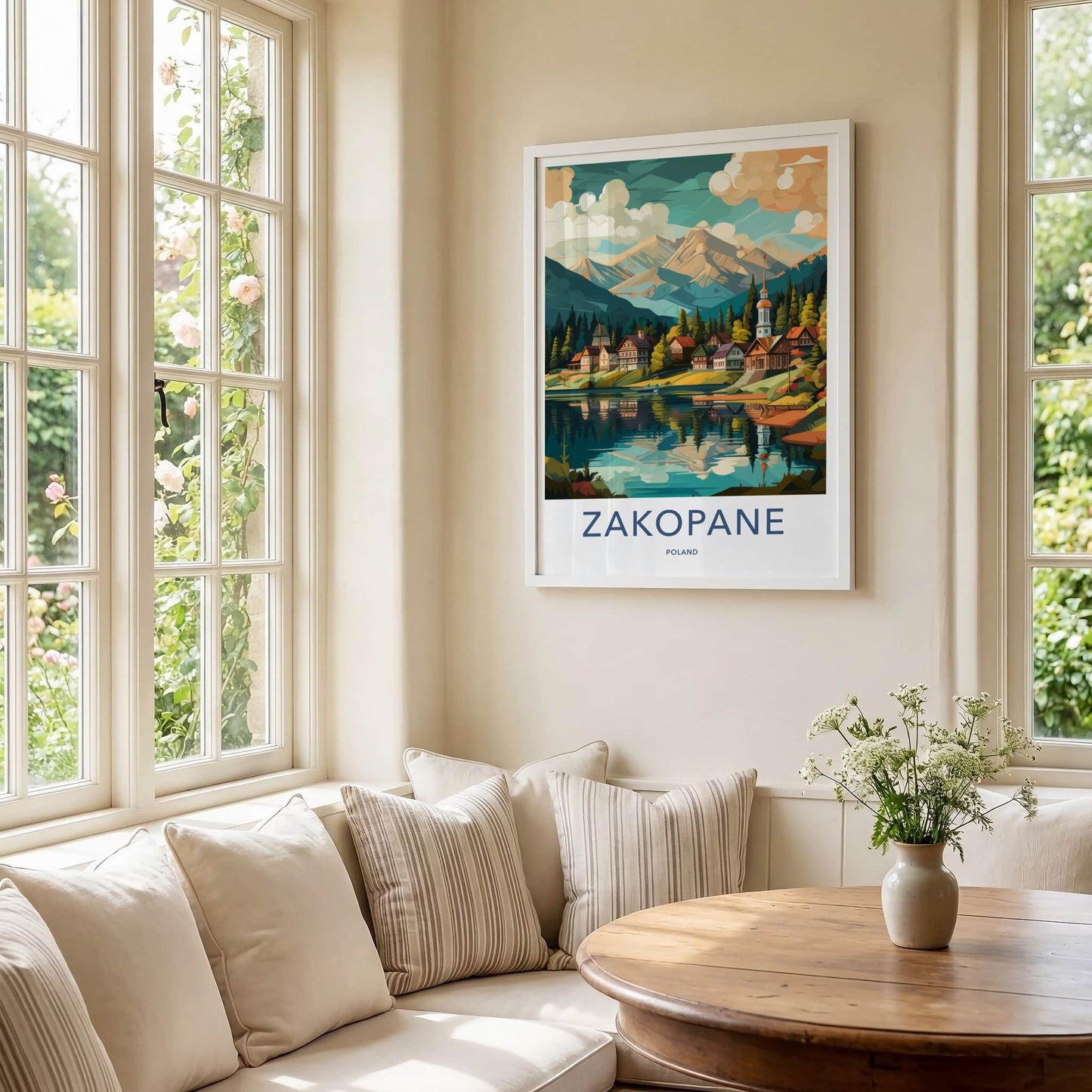 Zakopane Poster - Poland Travel Art - Mountain Lake Village Home Decor