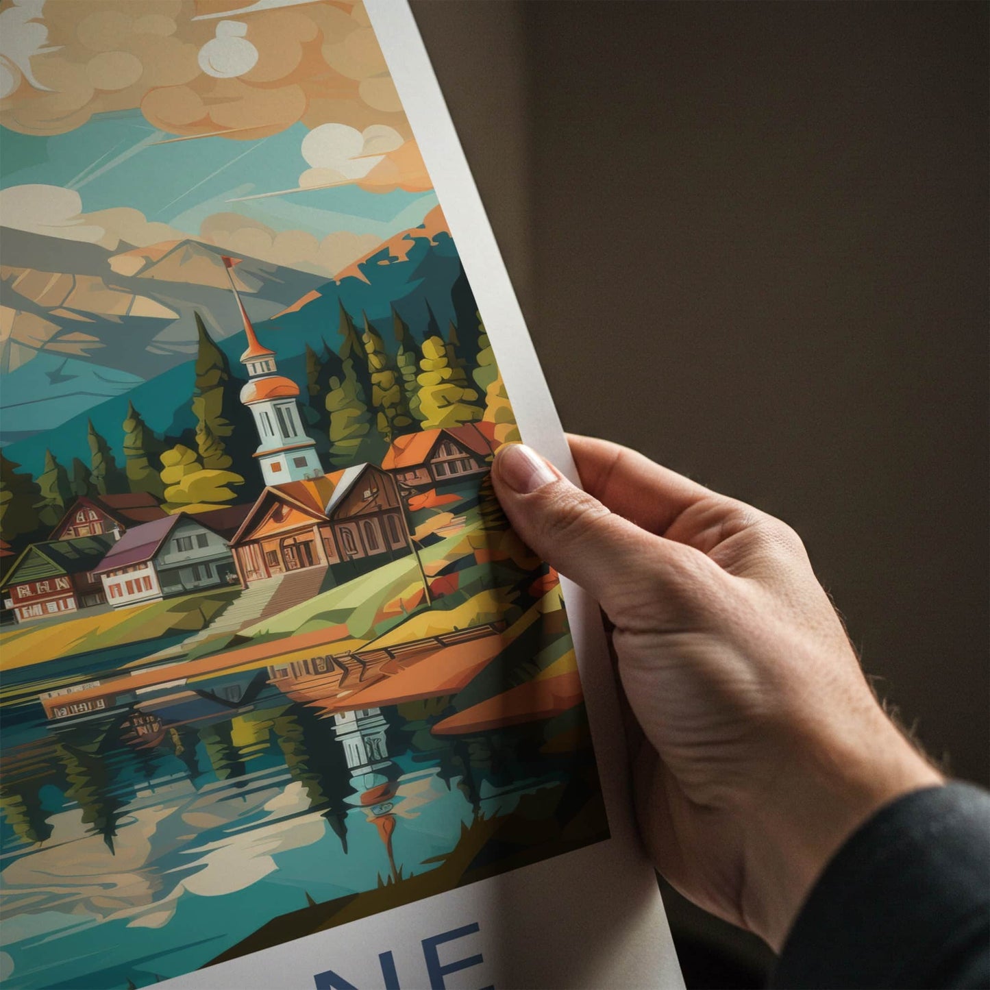Zakopane Poster - Poland Travel Art - Mountain Lake Village Home Decor