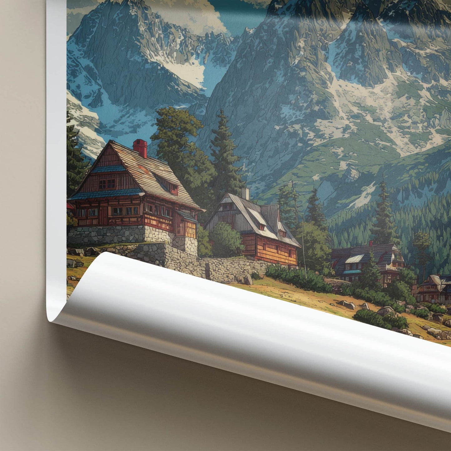 Zakopane Poster - Poland Travel Art - Mountain Village View Home Decor