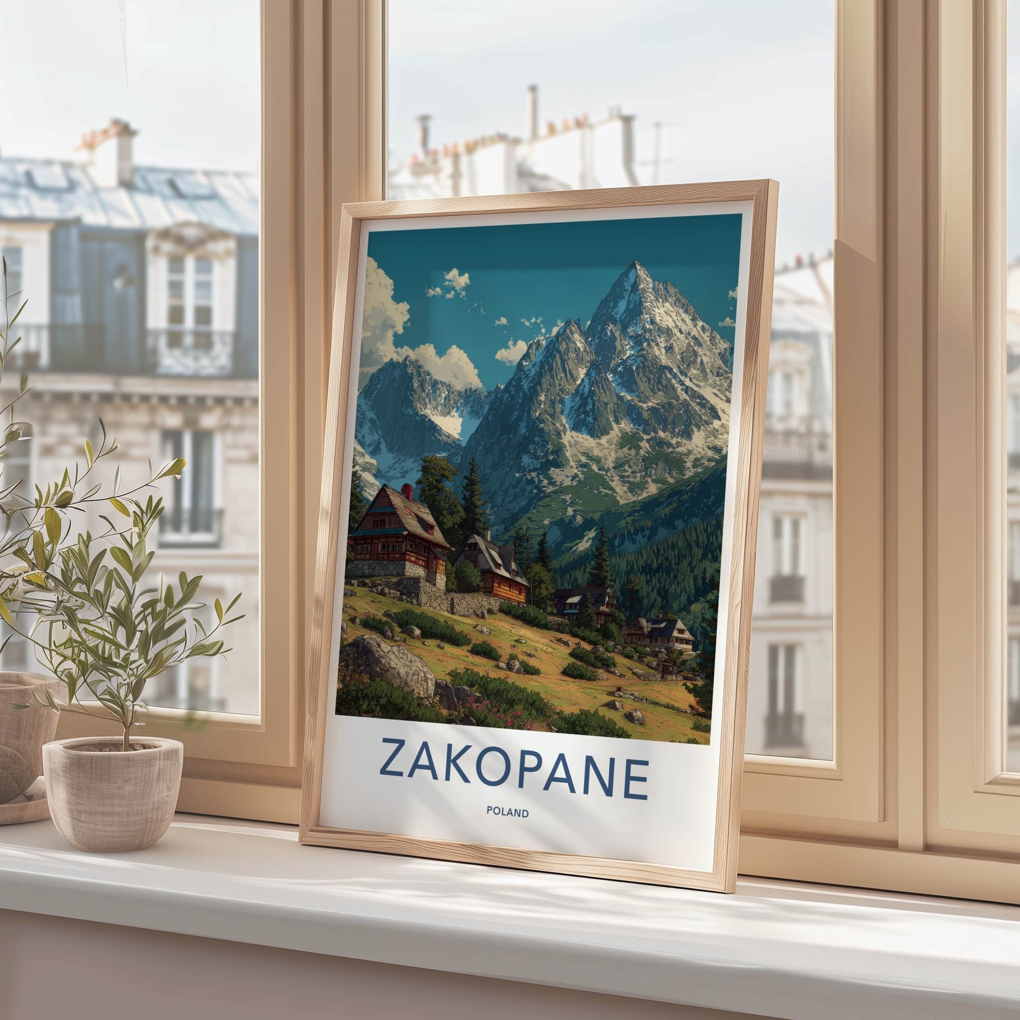 Zakopane Poster - Poland Travel Art - Mountain Village View Home Decor