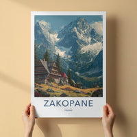 Zakopane Poster - Poland Travel Art - Snowy Peaks Village Home Decor