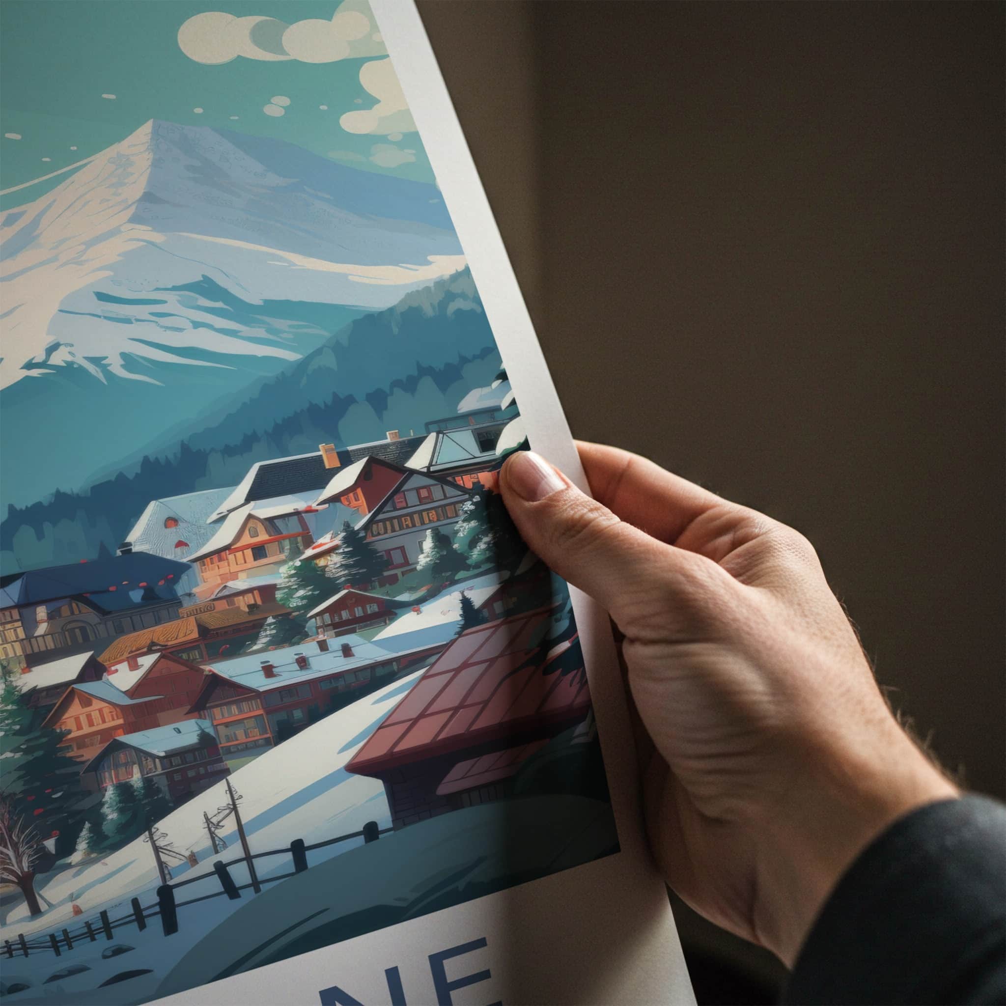 Zakopane Poster - Poland Travel Art - Winter Mountain Village Home Decor