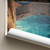 Zakynthos Poster - Greece Framed Print - Navagio Beach Cliffs Lounge Decor