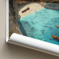 Zakynthos Poster - Greece Travel Art - Navagio Shipwreck Beach Wall Decor