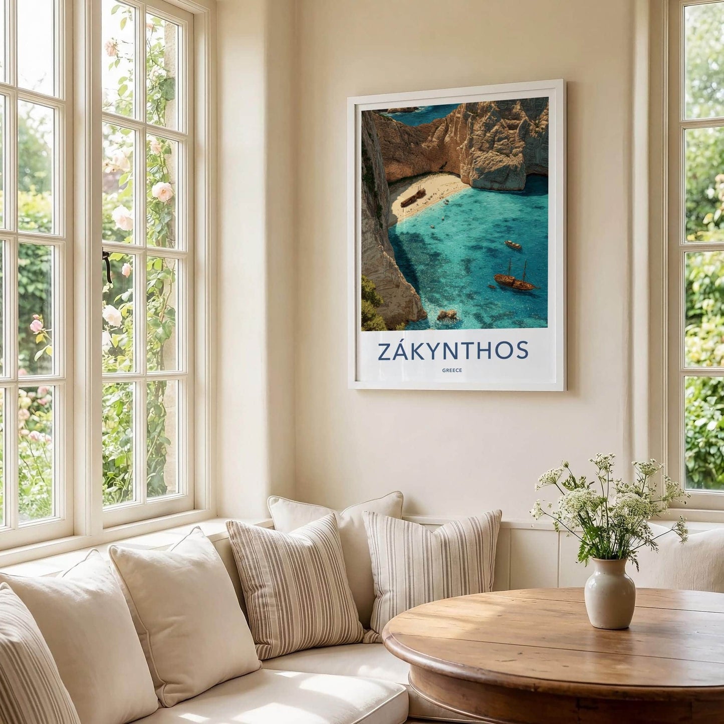 Zakynthos Poster - Greece Travel Art - Navagio Shipwreck Beach Wall Decor